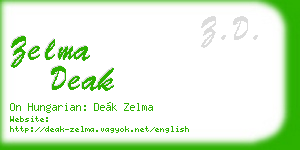 zelma deak business card